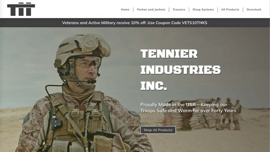 tennier Industries Inc. web page